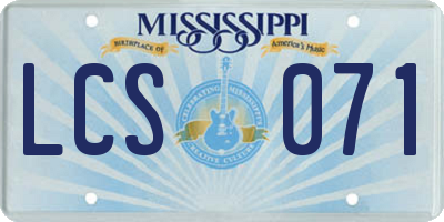 MS license plate LCS071