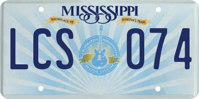 MS license plate LCS074