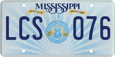 MS license plate LCS076