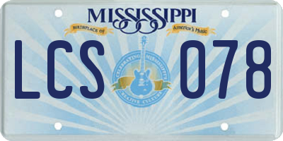 MS license plate LCS078