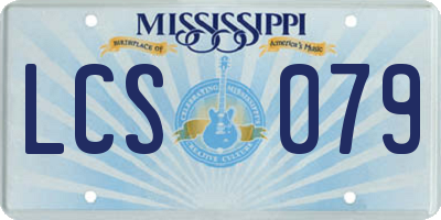 MS license plate LCS079