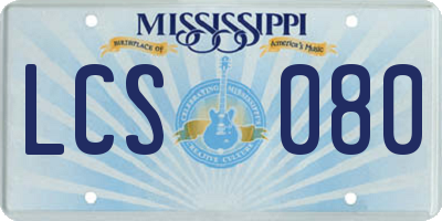 MS license plate LCS080