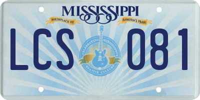 MS license plate LCS081