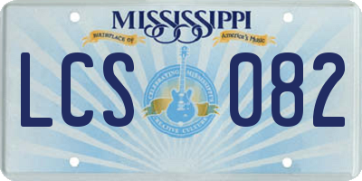 MS license plate LCS082