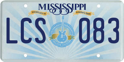 MS license plate LCS083