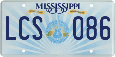 MS license plate LCS086