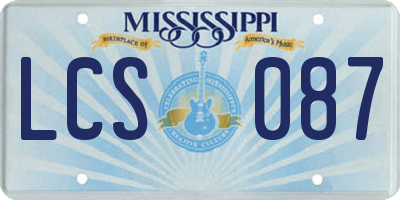 MS license plate LCS087