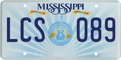 MS license plate LCS089