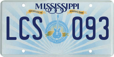 MS license plate LCS093