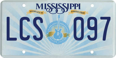 MS license plate LCS097