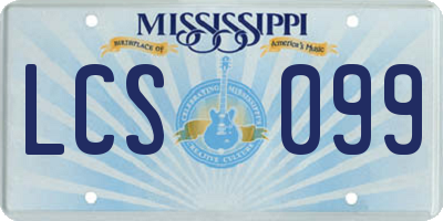 MS license plate LCS099