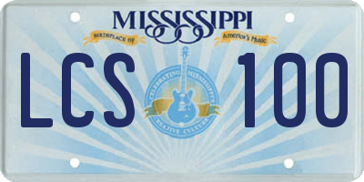 MS license plate LCS100