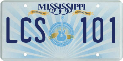 MS license plate LCS101