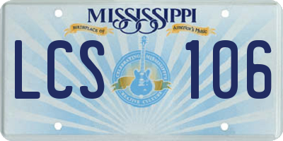 MS license plate LCS106