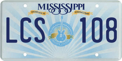 MS license plate LCS108