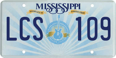 MS license plate LCS109