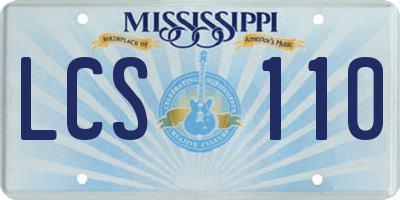MS license plate LCS110