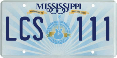 MS license plate LCS111
