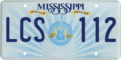 MS license plate LCS112