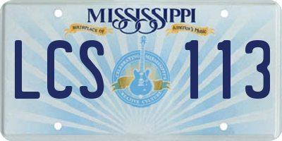 MS license plate LCS113