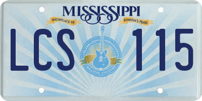 MS license plate LCS115