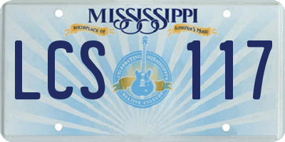 MS license plate LCS117