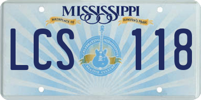 MS license plate LCS118