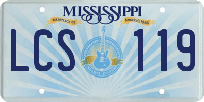 MS license plate LCS119