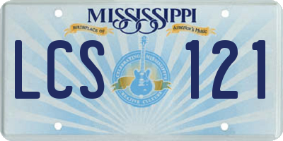 MS license plate LCS121