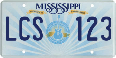 MS license plate LCS123