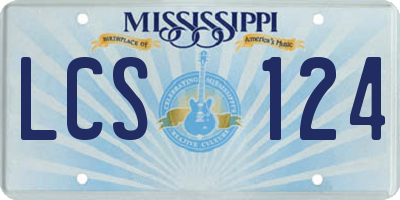 MS license plate LCS124