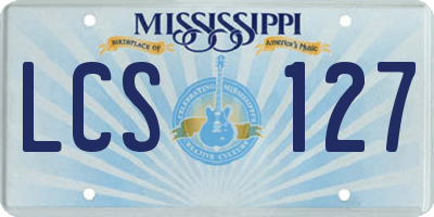 MS license plate LCS127