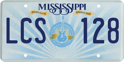 MS license plate LCS128
