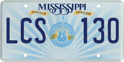 MS license plate LCS130