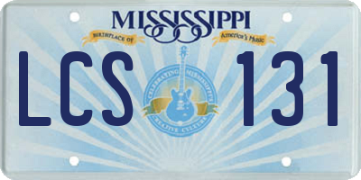 MS license plate LCS131