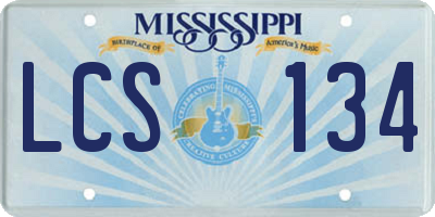 MS license plate LCS134