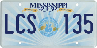 MS license plate LCS135