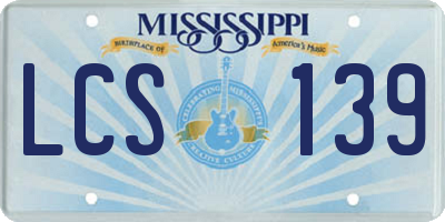 MS license plate LCS139