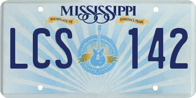 MS license plate LCS142