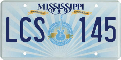 MS license plate LCS145