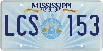 MS license plate LCS153