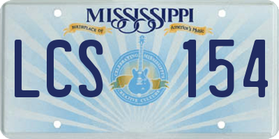 MS license plate LCS154