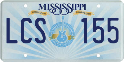 MS license plate LCS155