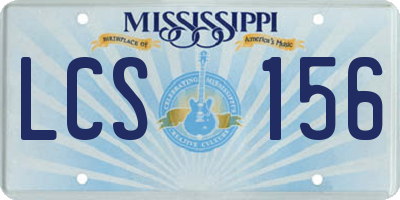 MS license plate LCS156
