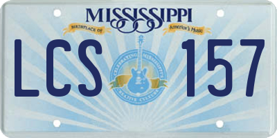 MS license plate LCS157