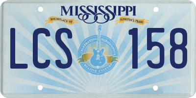 MS license plate LCS158