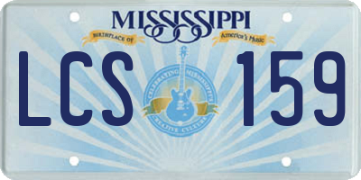 MS license plate LCS159