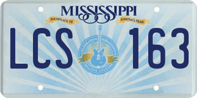 MS license plate LCS163