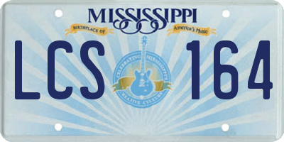 MS license plate LCS164