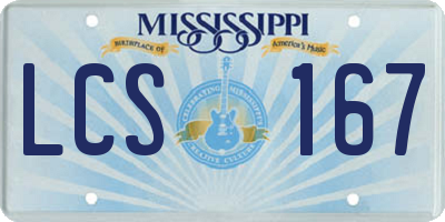 MS license plate LCS167